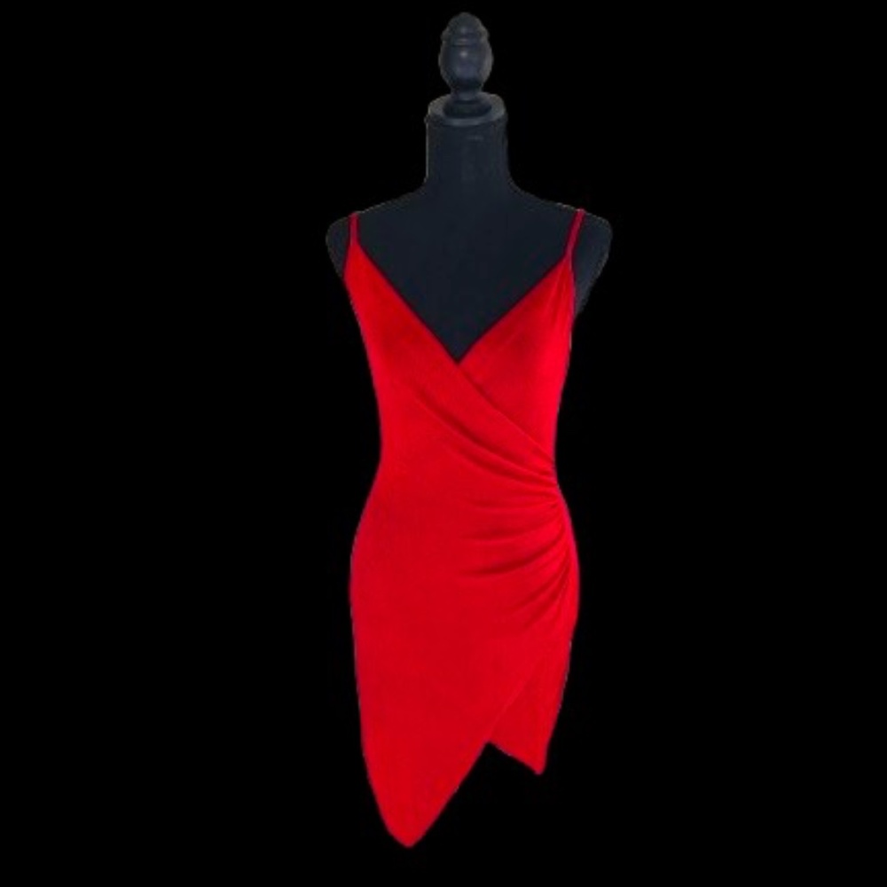 Red Rouched Dress by Papaya